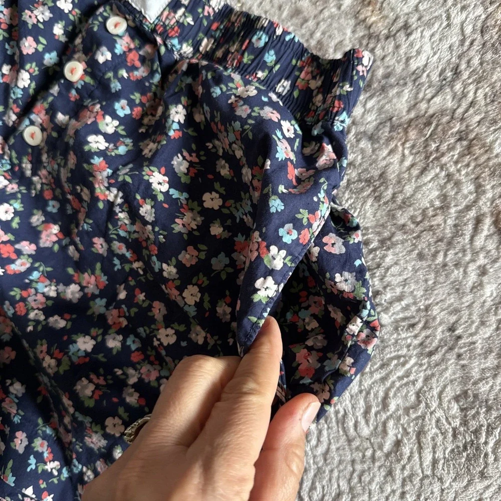 Anthropologie The Wren Boxer Shorts Women Size XXS Blue Floral Print